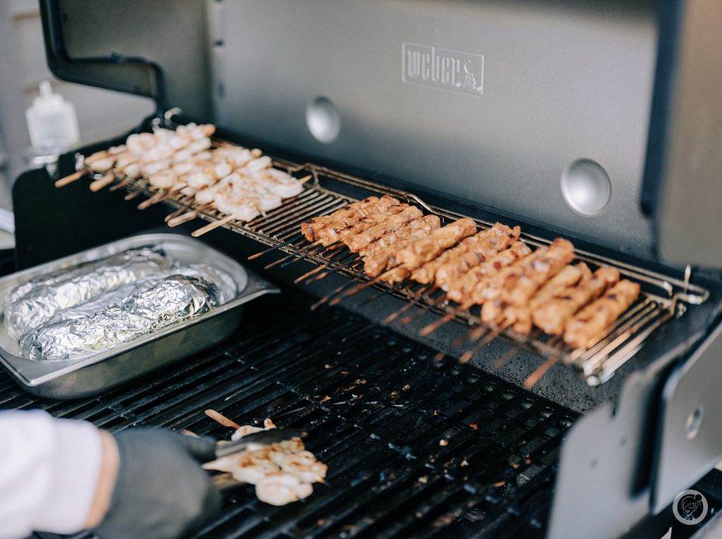 BBQ vlees live cooking
